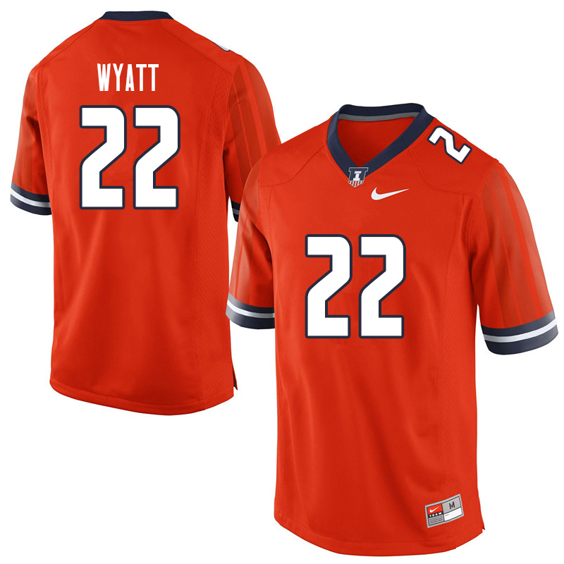 Men #22 Dylan Wyatt Illinois Fighting Illini College Football Jerseys Sale-Orange